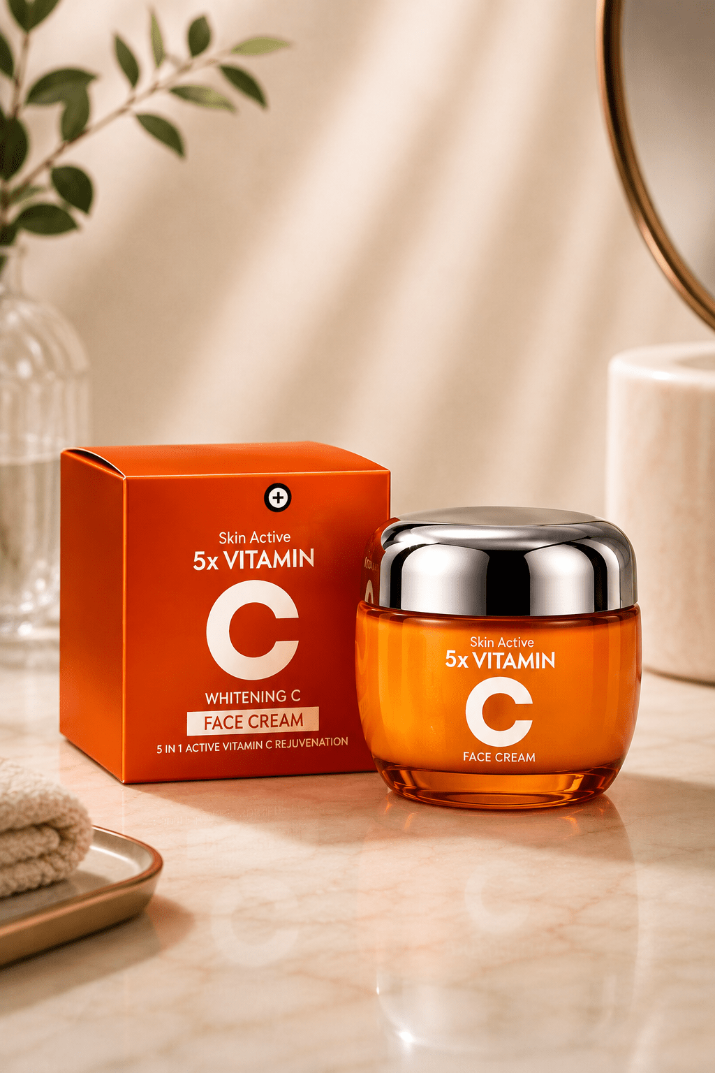 Dettaglio della crema viso illuminante alla vitamina C