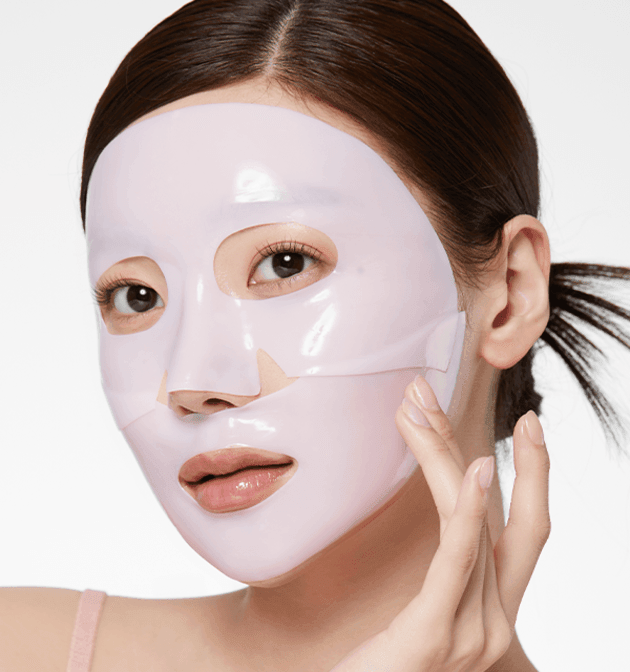 Maschera in idrogel pronta per l'applicazione sul viso