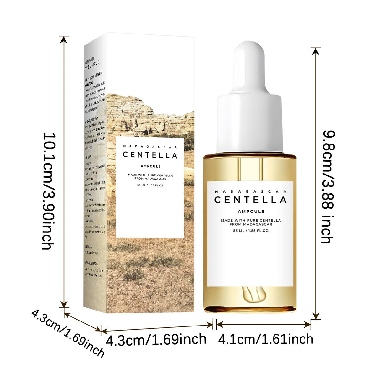 Ampolla viso alla centella asiatica pronta per la routine skincare