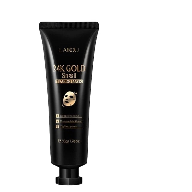 Maschera viso illuminante con bava di lumaca e oro 24K