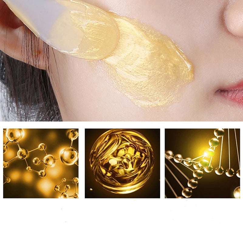 Maschera alla bava di lumaca e oro 24K mostrata in primo piano