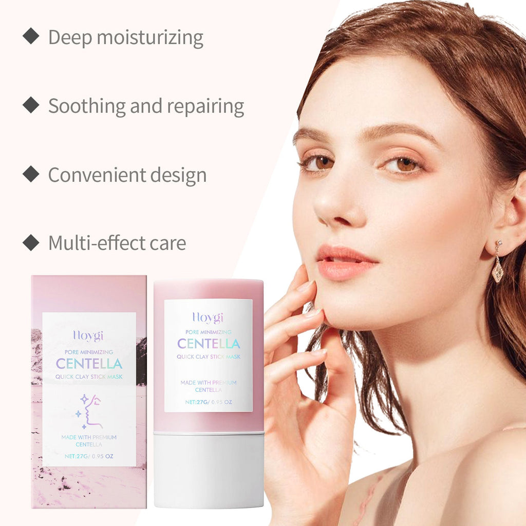 Maschera viso in stick applicata delicatamente sulla pelle