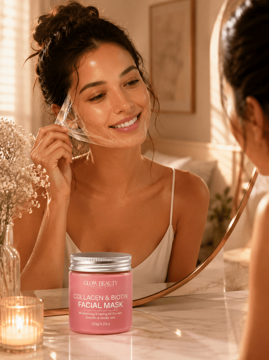 Maschera peel-off per il viso con collagene e biotina