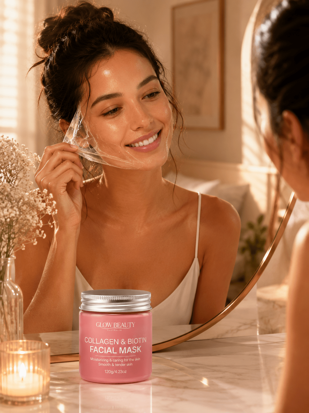 Maschera peel-off per il viso con collagene e biotina