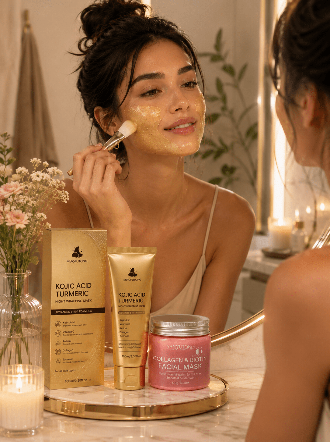 Dettaglio della confezione della maschera viso idratante
