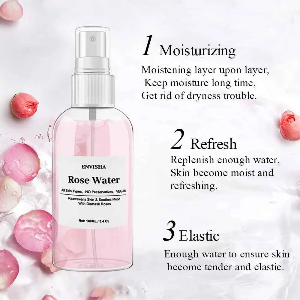 Tonico viso all’acqua di rose in flacone da 100 ml