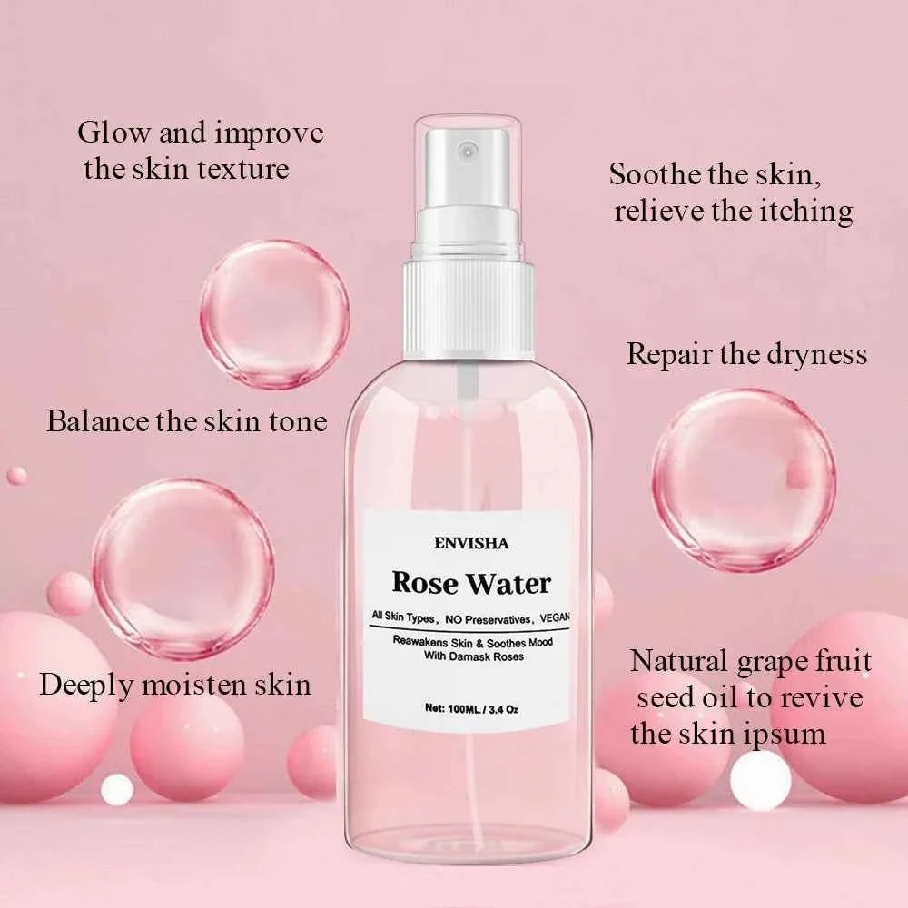 Tonico viso rinfrescante all’acqua di rose per la skincare