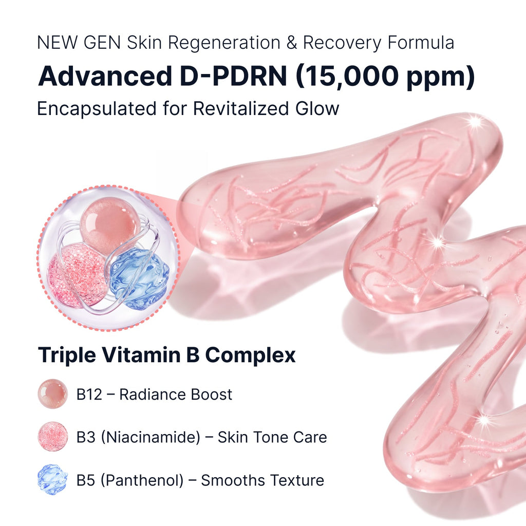 Dettaglio del flacone di siero viso con PDRN e vitamina B12