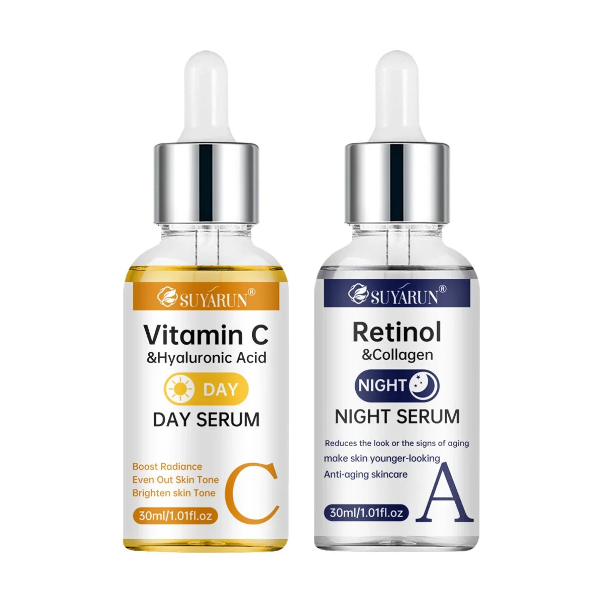 Routine completa con siero viso alla vitamina C e retinolo