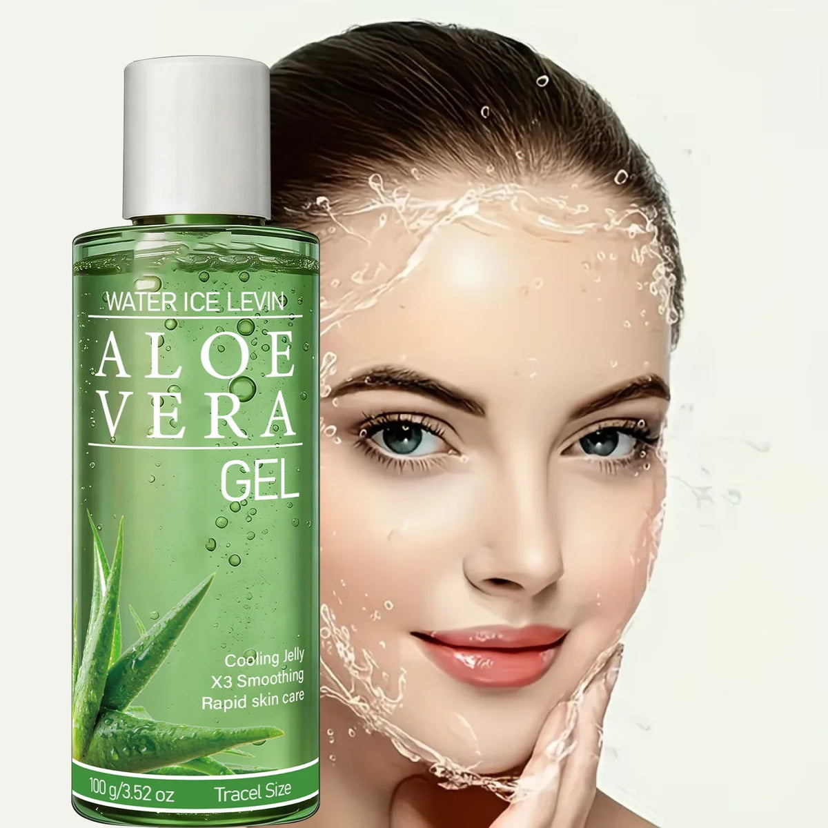Gel all'aloe vera con acido ialuronico in confezione