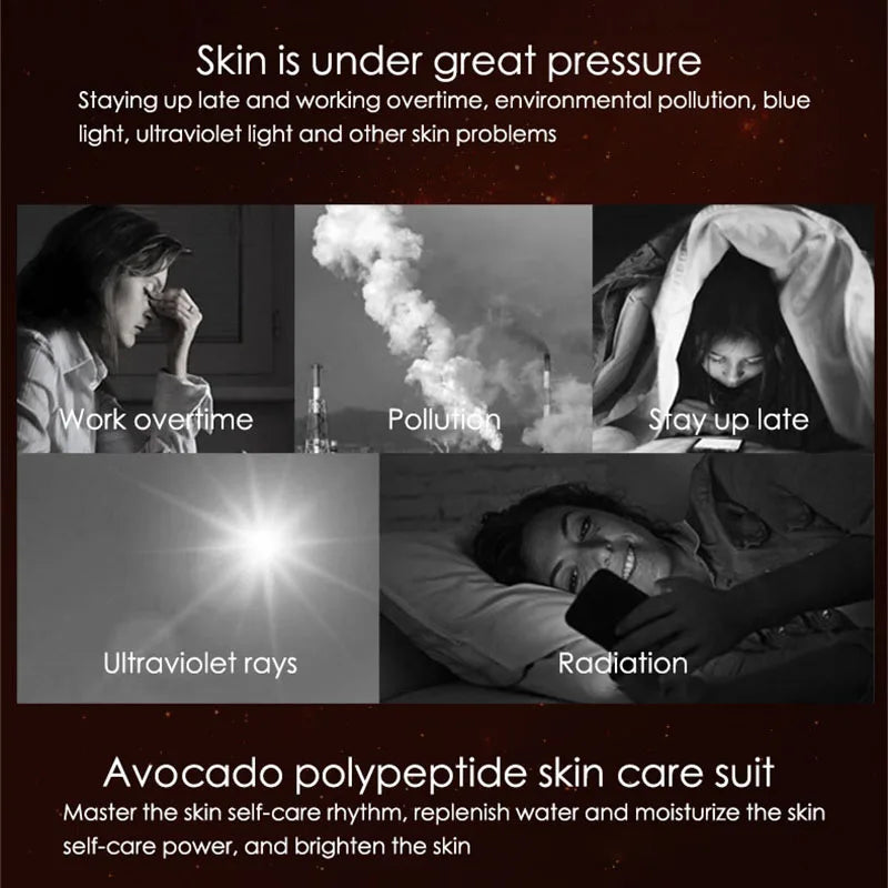 Siero viso all’avocado del kit per la routine quotidiana