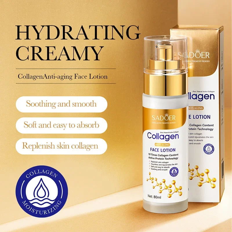 Siero viso con collagene presentato per la routine quotidiana