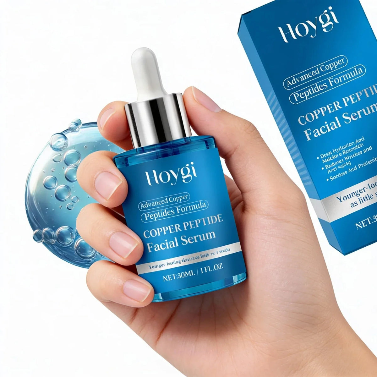 Flacone di siero viso al peptide di rame idratante da 30 ml