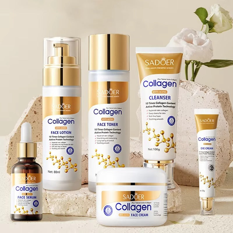 Sei prodotti per una completa routine skincare viso al collagene