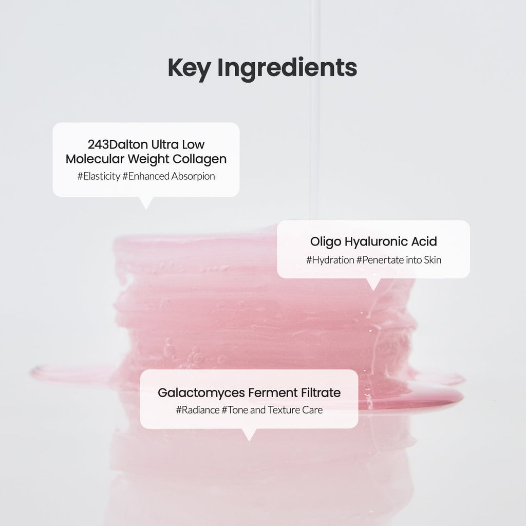 Dischetto tonico in gel al collagene pronto per l'applicazione sul viso