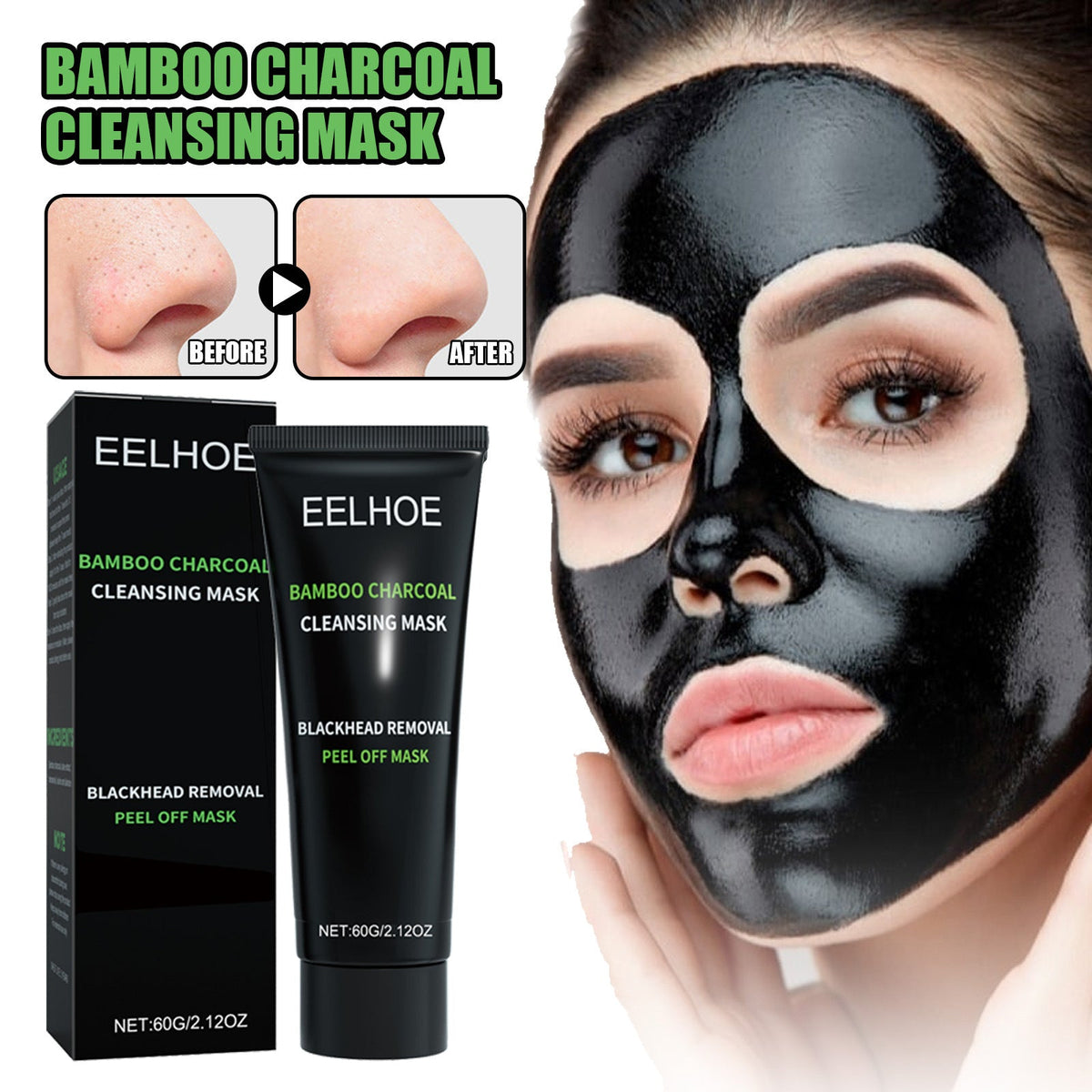 Maschera peel-off al carbone per la pulizia profonda del viso