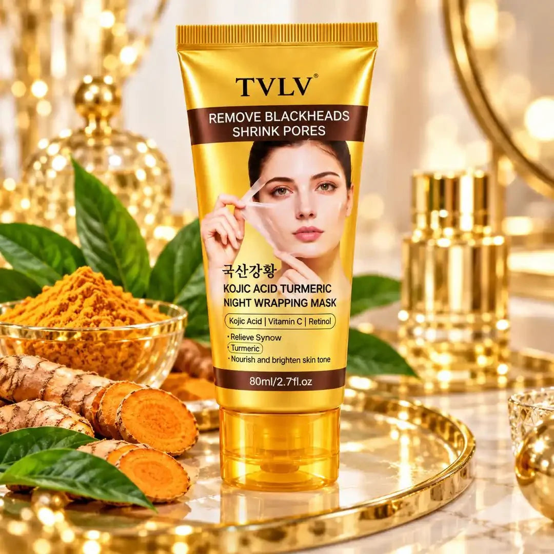 Confezione della maschera viso notte con acido cogico e curcuma